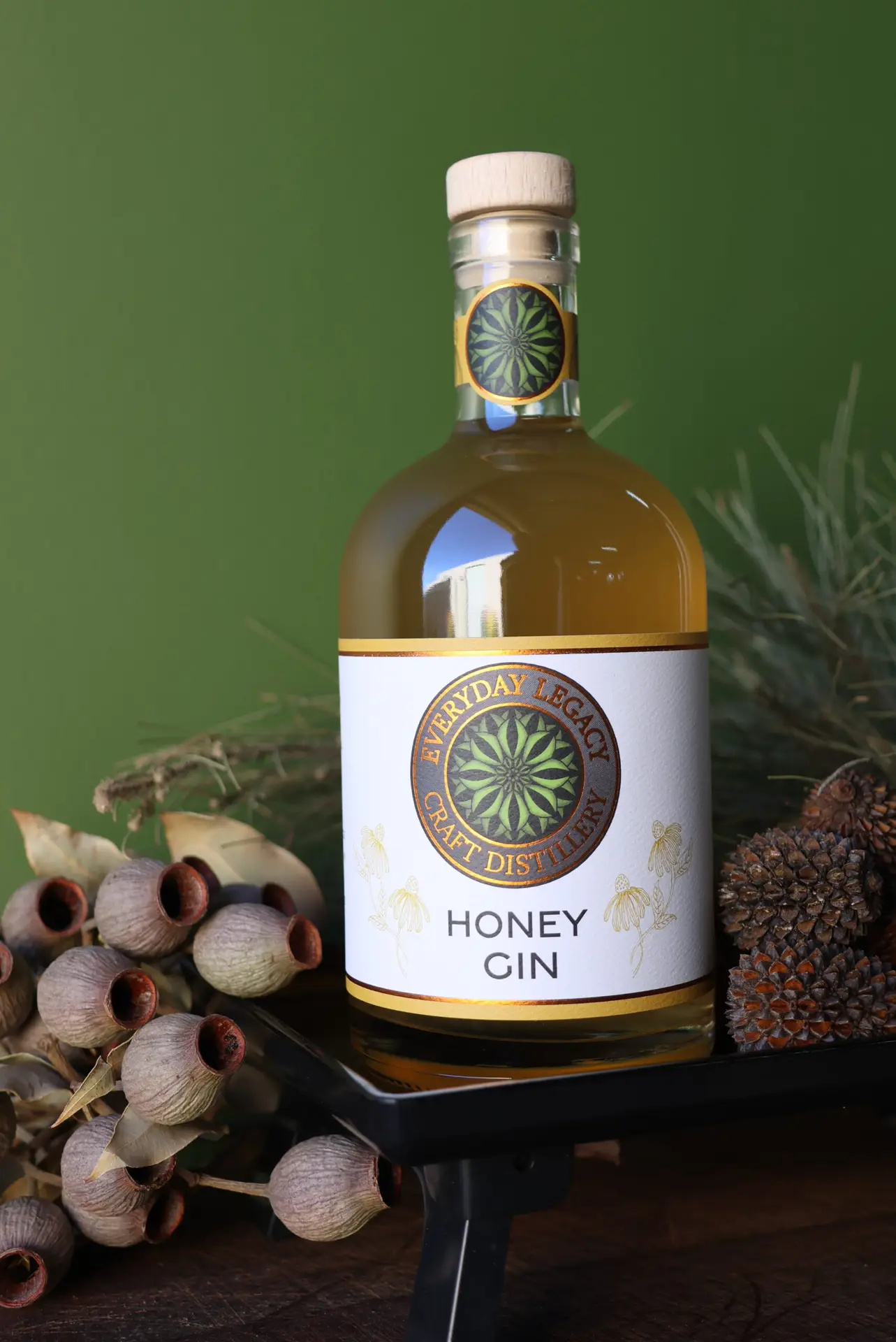 Bottle of Everyday Legacy Craft Distillery Honey Gin