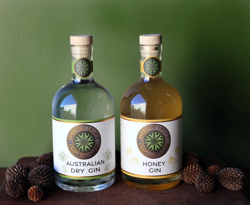 image of the Everyday Legacy Australian Dry Gin and the Honey Gin.